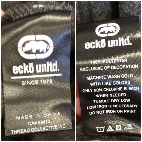 ECKO UNTLD - NWT - M Sz 3X - Small Tilt Fleece-Lined Hoodie in Charcoal & Black - Picture 15 of 16